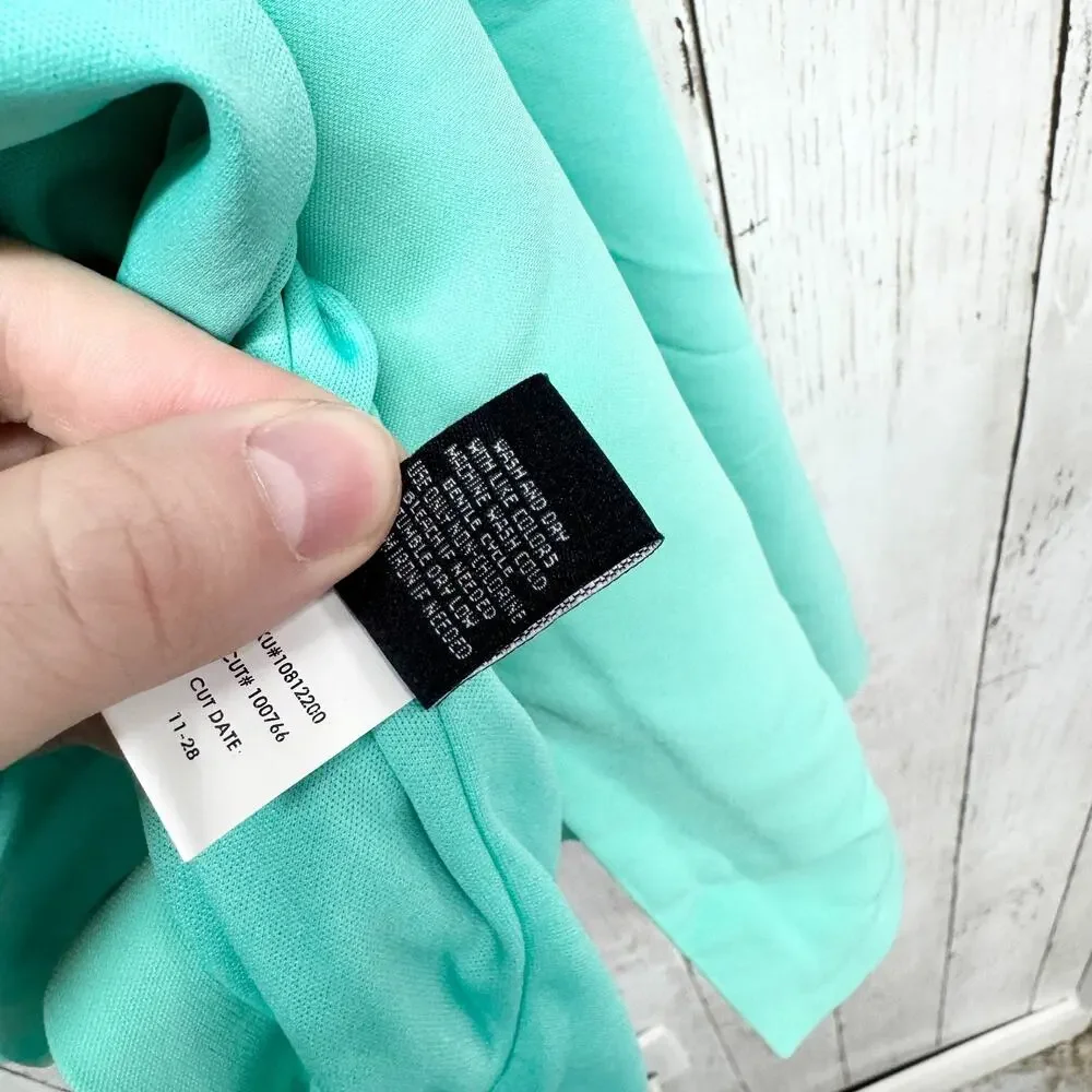 New Torrid Jacket Women Sz 6 Teal Open Front Collared Long‎ Sleeve Blazer Preppy